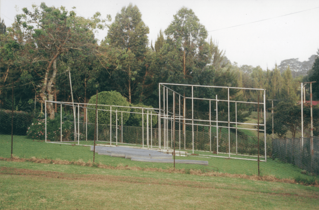 The construction of our first enclosures, that now remain on the "rescue center" side