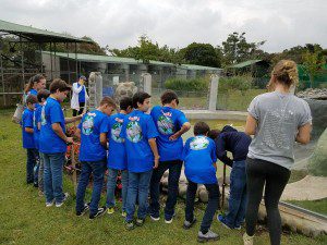 Mackenzie with a group of students doing enrichment.